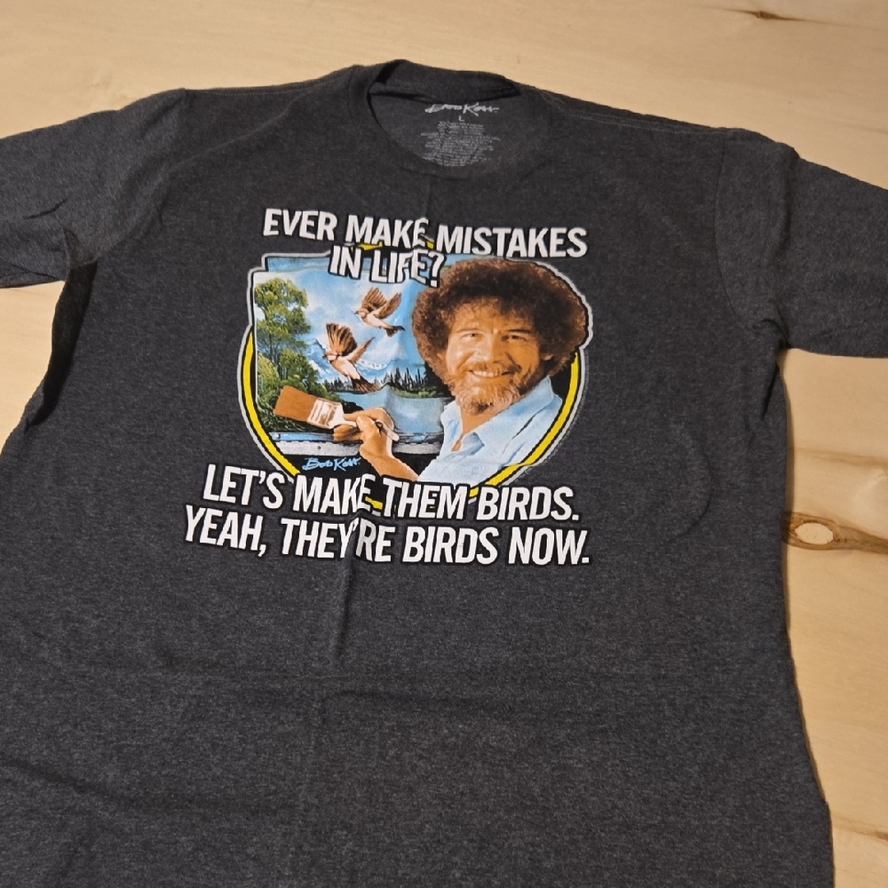 Dark Gray Bob Ross Graphic Tee